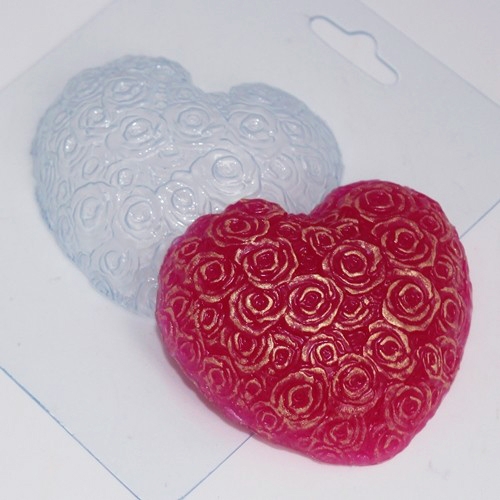 Сердце из роз, форма для мыла пластиковая Пластиковые формы