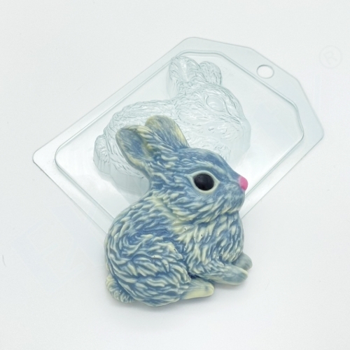 Кролик сидит боком, форма для мыла пластиковая Пластиковые формы