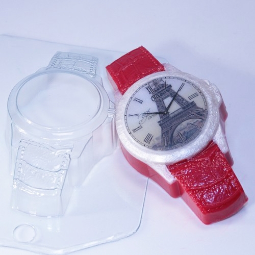 Часы наручные - Кожаный браслет, форма для мыла пластиковая Пластиковые формы