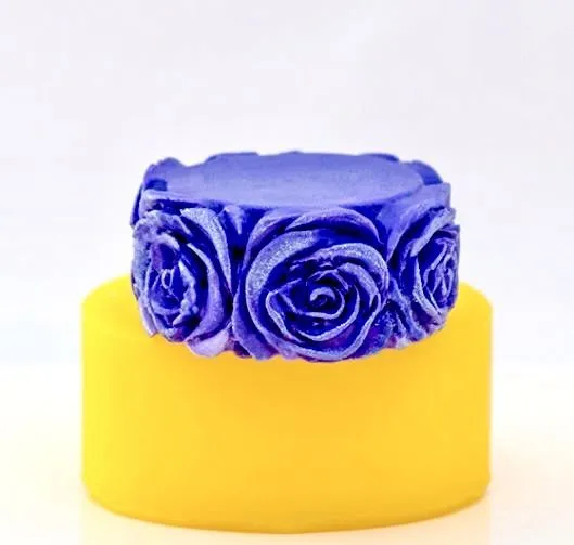 Цилиндр с розами 2D, форма для мыла силиконовая Силиконовые формы