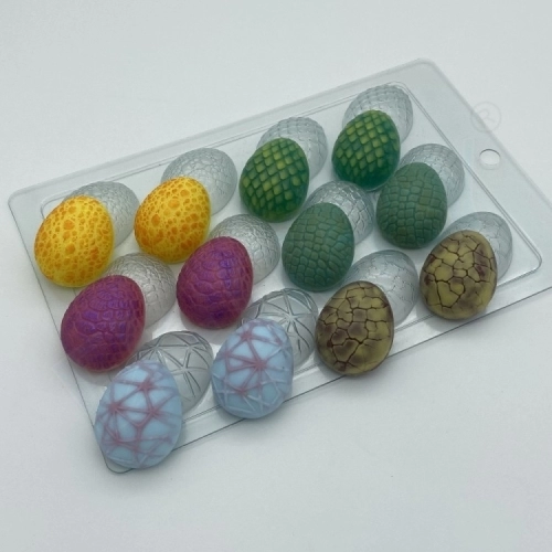Яйца фэнтези 40 мм (12 ячеек), форма для шоколада пластиковая Пластиковые формы