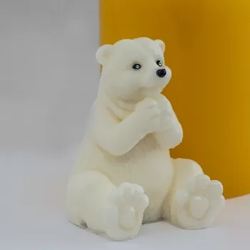 Белый мишка 3D, форма для мыла силиконовая Силиконовые формы