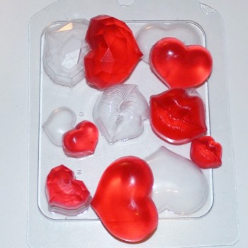 Сердечки-поцелуйчики, форма для мыла пластиковая Пластиковые формы
