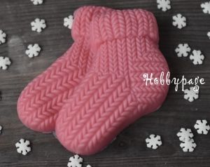 Вязаные бабушкины носочки HP, форма для мыла пластиковая