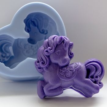 Лошадка 2D, форма для мыла силиконовая