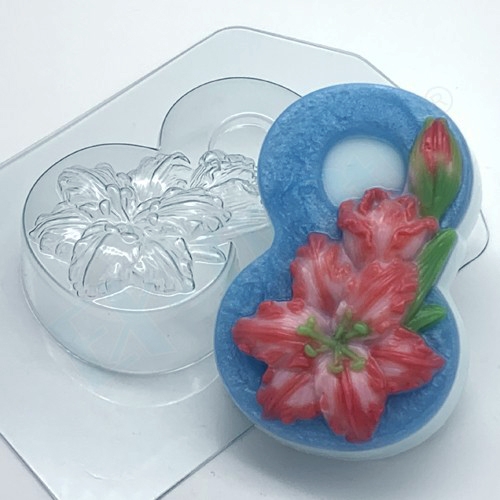 8 марта - Лилии, форма для мыла пластиковая Пластиковые формы