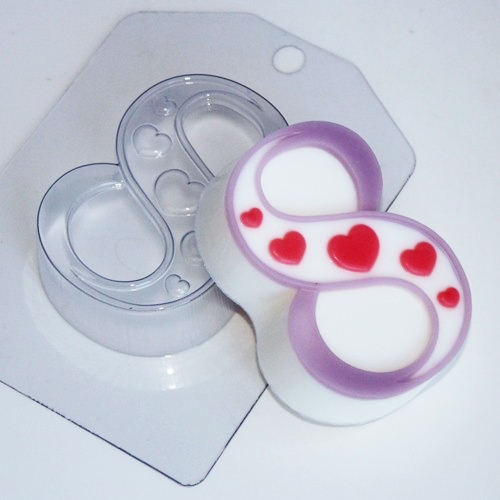 8 марта - Сердечки по диагонали, форма для мыла пластиковая Пластиковые формы