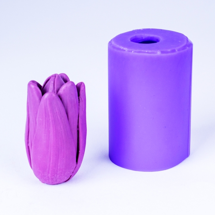 Бутон тюльпана 3 3D, форма для мыла силиконовая Силиконовые формы