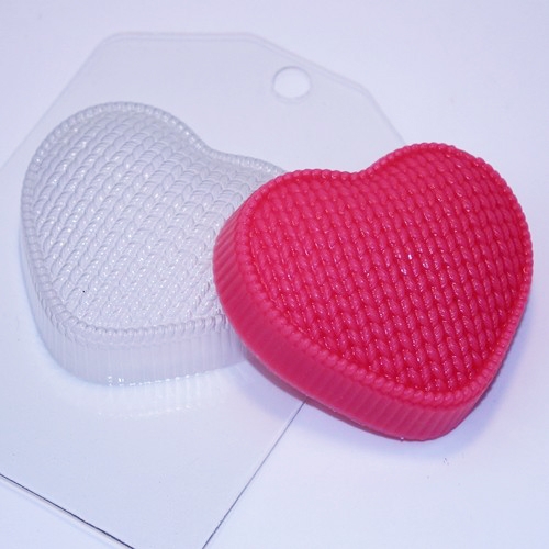 Сердце вязаное, форма для мыла пластиковая Пластиковые формы