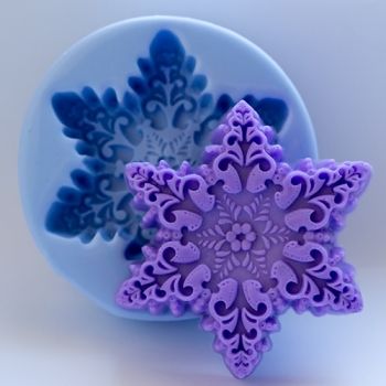 Снежинка SM 2D, форма для мыла силиконовая Силиконовые формы