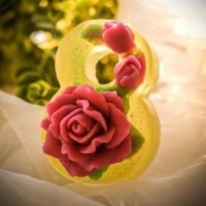 Восьмерка с розами, форма для мыла силиконовая