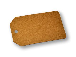Бирка  картонная, 80*50 мм коричневая