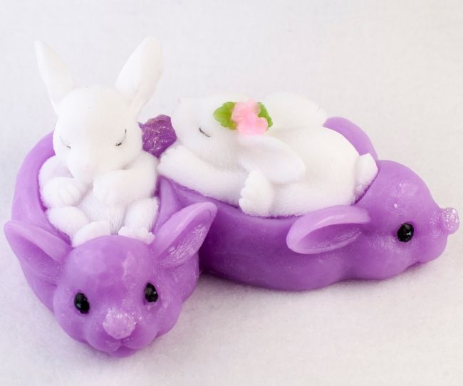 Кролики в тапках, форма для мыла силиконовая Силиконовые формы