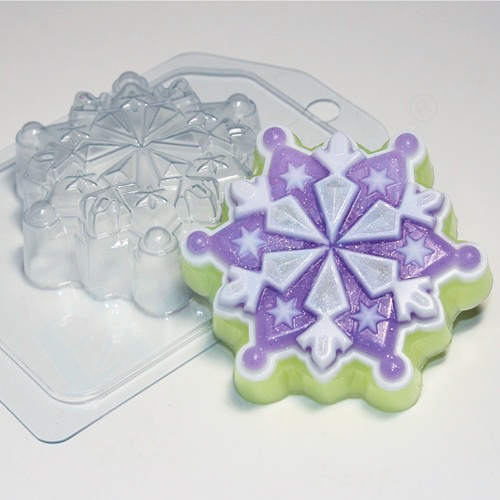 Снежинка 6, форма для мыла пластиковая Пластиковые формы