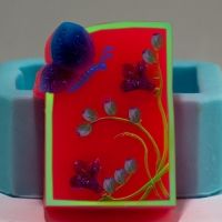 Бабочка с цветами 2D, форма для мыла силиконовая