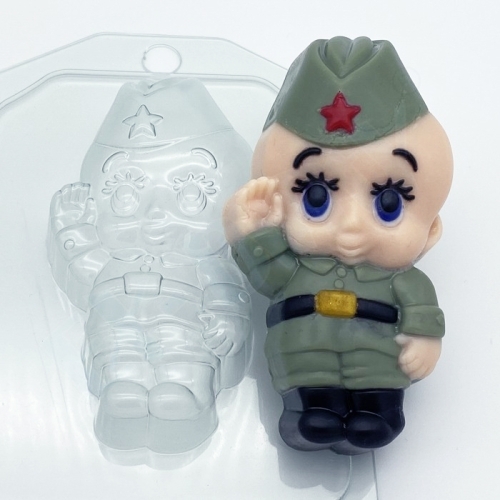 Малыш Солдат, форма для мыла пластиковая Пластиковые формы
