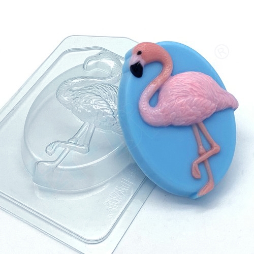 Фламинго на овале, форма для мыла пластиковая Пластиковые формы