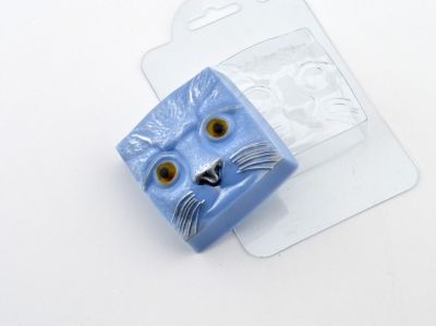 Квадратная Кошка, форма для мыла пластиковая Пластиковые формы