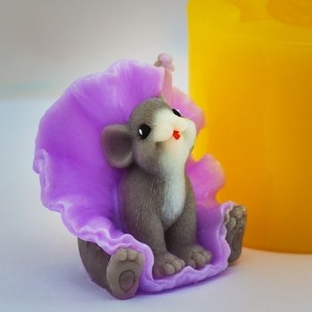 Мышка в юбке 3D, форма для мыла силиконовая Силиконовые формы