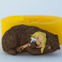 Девочка и медведь 3D, форма для мыла силиконовая