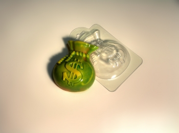 Мешок долларов, форма для мыла пластиковая