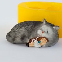 Девочка и кот 3D, форма для мыла силиконовая