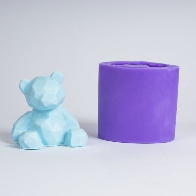 Медведь гранёный 3D, форма для мыла силиконовая Силиконовые формы
