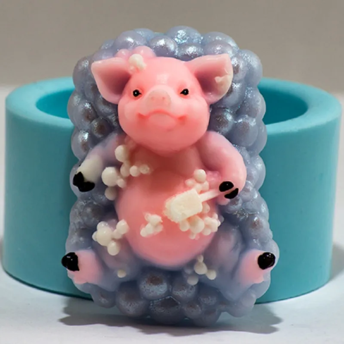 Свинка в пене 3D, форма для мыла силиконовая Силиконовые формы