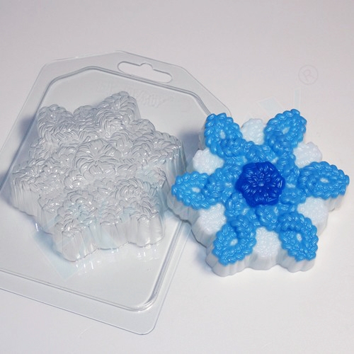 Снежинка вязаная, форма для мыла пластиковая Пластиковые формы