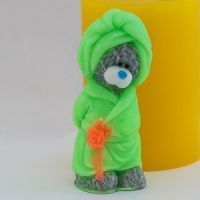 Тедди в халате 3D, форма для мыла силиконовая