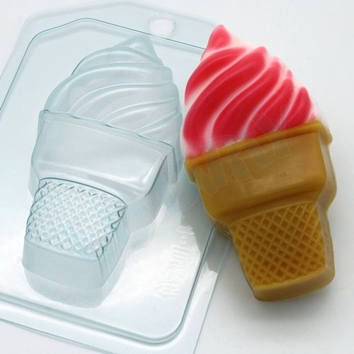 Мороженое - Мягкое в стаканчике, форма для мыла пластиковая Пластиковые формы