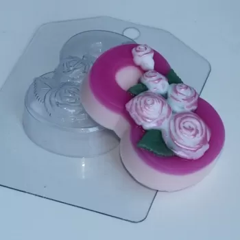 8 марта - Розы по диагонали, форма для мыла пластиковая Пластиковые формы