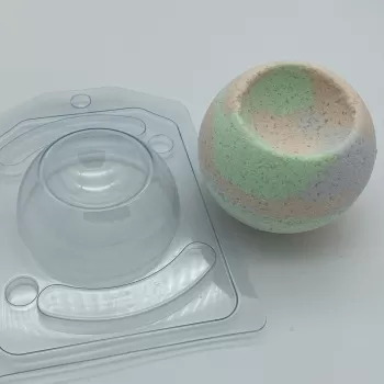 Полусфера D70 с выемкой D45 с позиц., форма для мыла пластиковая Пластиковые формы