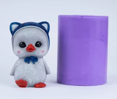 Пингвинчик в шапочке 3D, форма для мыла силиконовая Силиконовые формы