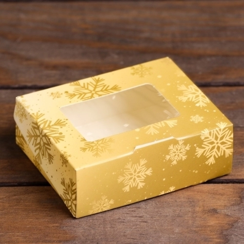 Коробка складная "Золотые снежинки" Упаковка
