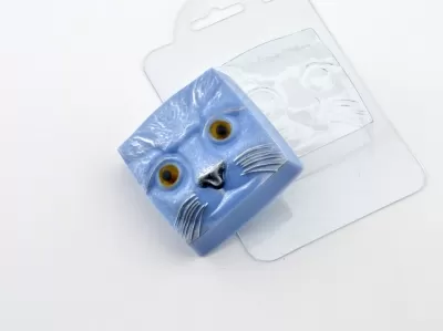 Квадратная Кошка, форма для мыла пластиковая Пластиковые формы