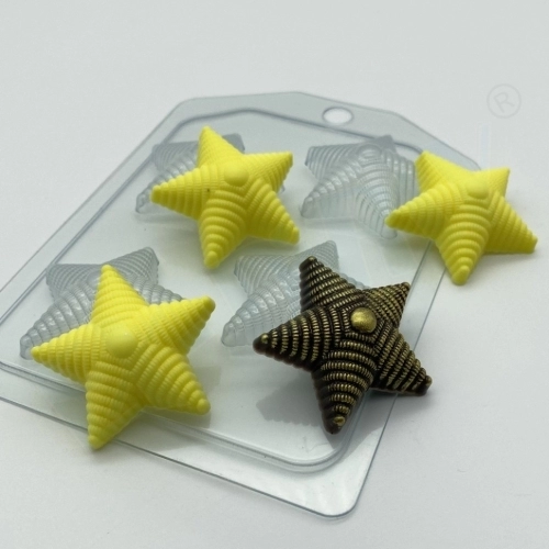 Звезда с погон МИНИ (4 ячейки), форма для мыла пластиковая Пластиковые формы