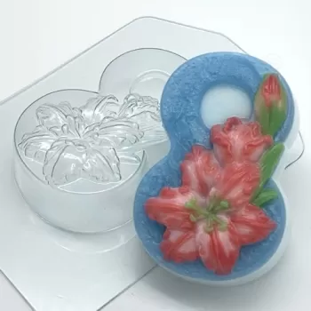 8 марта - Лилии, форма для мыла пластиковая Пластиковые формы
