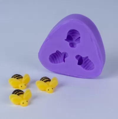 Пчелки 2 3D форма для мыла силиконовая Силиконовые формы