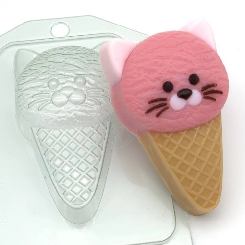 Мороженое - Кошка, форма для мыла пластиковая Пластиковые формы