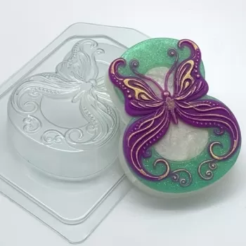 8 марта - Бабочка в завитушках, форма для мыла пластиковая Пластиковые формы